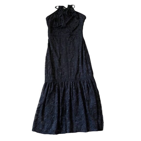Bebe Black Lace Halter Midi Dress - Picture 8 of 15